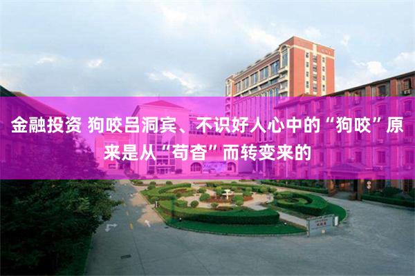 金融投资 狗咬吕洞宾、不识好人心中的“狗咬”原来是从“苟杳”而转变来的