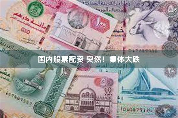 国内股票配资 突然！集体大跌